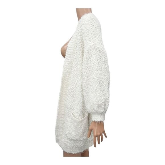 FRNCH Paris Popcorn Eyelash Soft Open Front Long Cardigan NWT - Picture 3 of 7